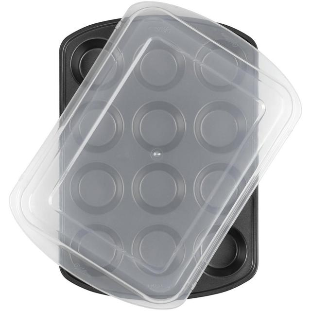 Wilton 12 Cup Perfect Results Premium Non-Stick Bakeware Muffin Pan with Cover