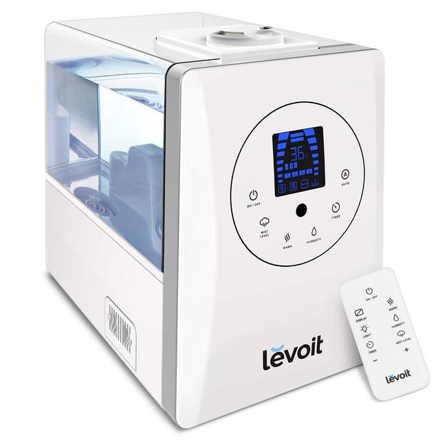 LEVOIT Humidifiers, 6L Warm and Cool Mist Ultrasonic Humidifier for Bedroom and Babies with Remote and Humidity Monitor, Vaporizer for Large Room, Home, Germ Free and Whisper-Quiet, 2-year Warranty