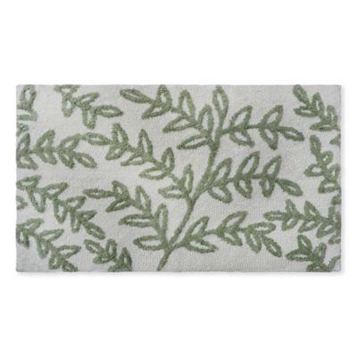 Bee & Willow™ Home Stripe 21" X 34" Bath Rug in Green/White