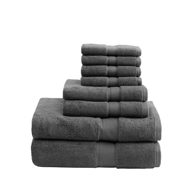 Madison Park Signature 800GSM 100% Cotton 8-Piece Towel Set in Grey