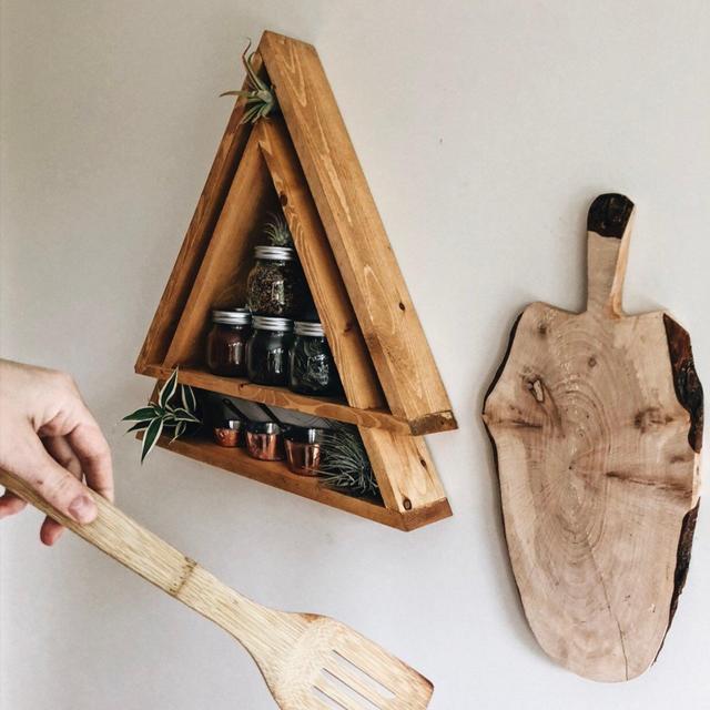 Triangle Shelf "pyramid shape", essential oils, triangle shelf, mountain shelf, crystal shelf, gemstones, crystal healing, altar, shelf