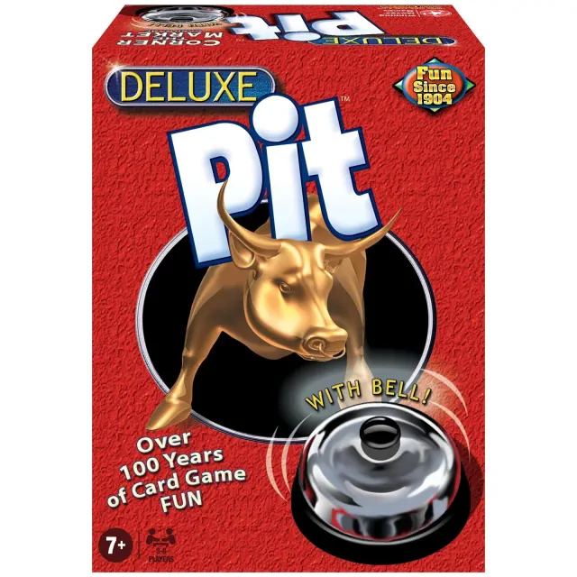 Winning Moves Games USA Deluxe Pit – Classic Shouting and Trading Party Card Game with Bell for 3 to 8 Players, Ages 7+