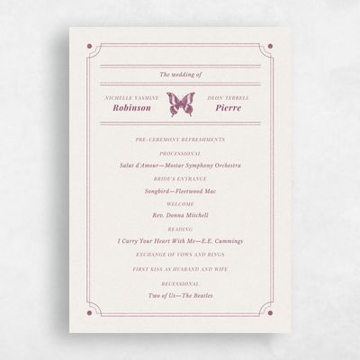 Deep Magenta, Pink Wedding Program - Chetumal