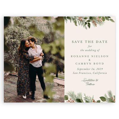 Winter, Beige Wedding Digital Save the Date - Orphne Photo