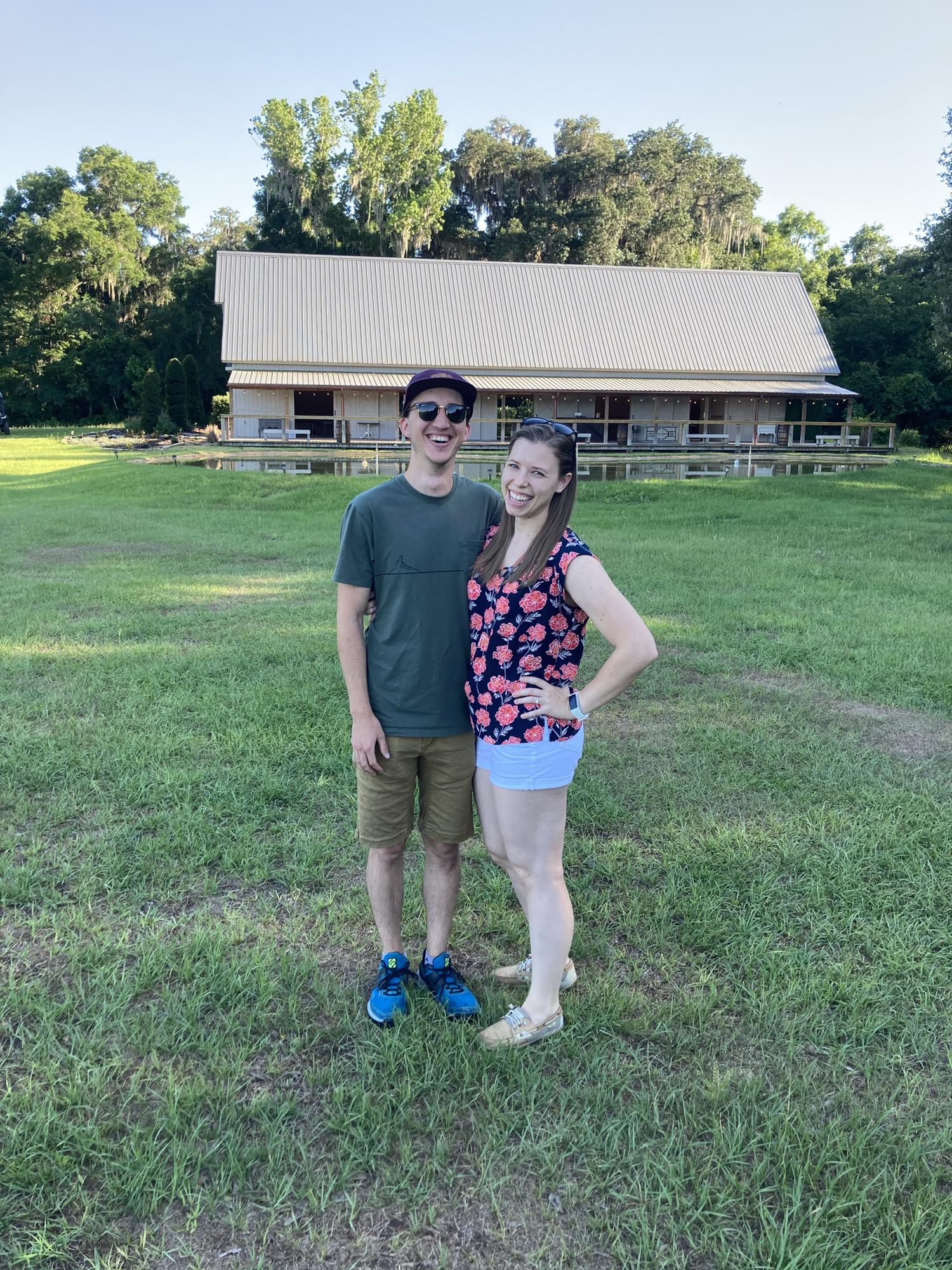 Touring our venue - we said yes the same day!