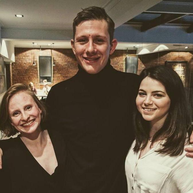 Thomas with two of his groomspeople - Emily and Cat (yes... he thought his turtleneck was cool... he was wrong)