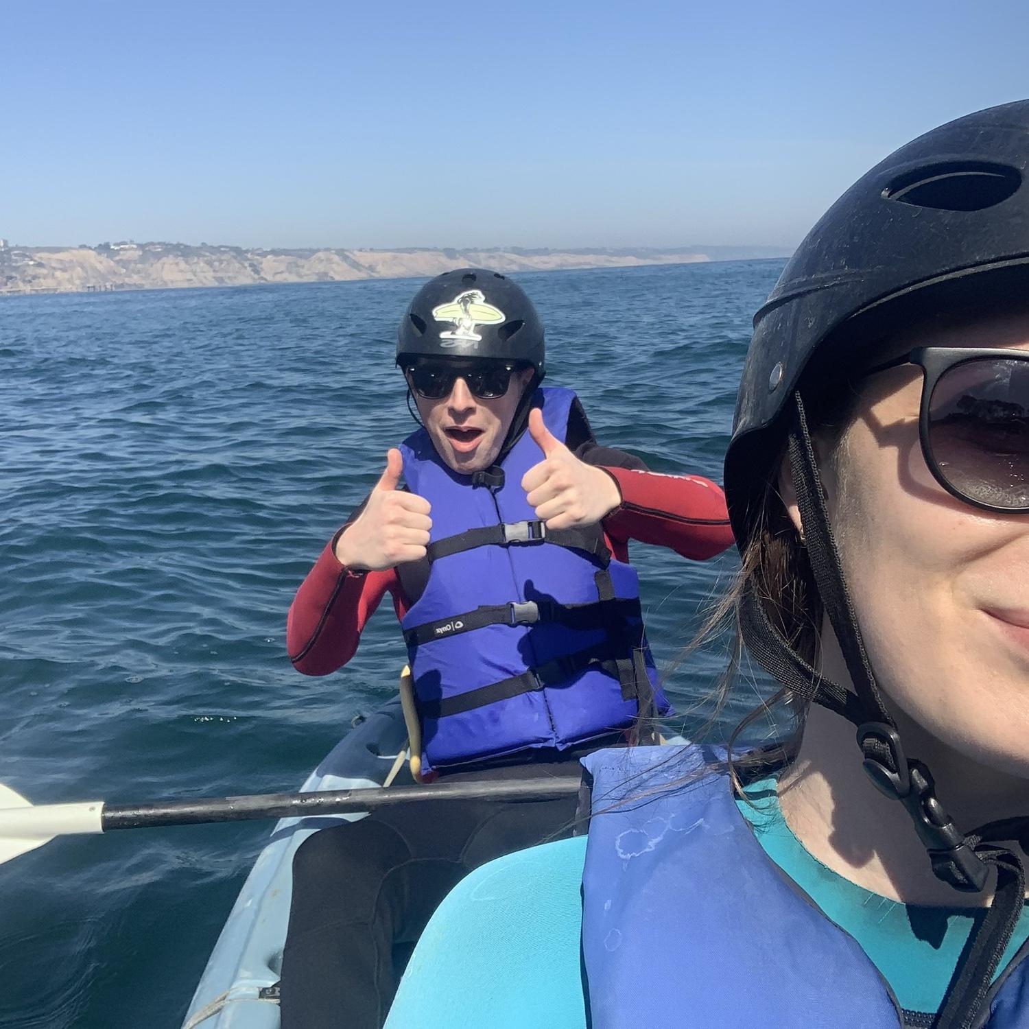 O & K kayaking on their next trip to San Diego!