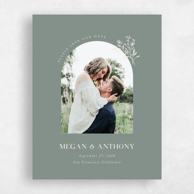 Deep Sage, Green Wedding Save the Date - Bellisi Photo