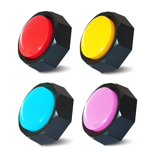 Set of 4 Recordable Buttons, Dog Buttons for Communication - Record & Playback Any 30 Seconds Custom Message (Battery Included)