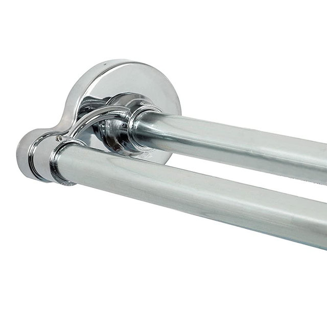 Zenna Home 36602SS Never rust Aluminum Double Tension Shower Curtain Rod, 44 To 72-Inch, 44-72", Chrome