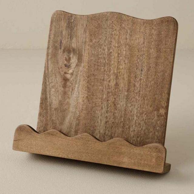 Antiqued Wood Scalloped Cookbook Holder
