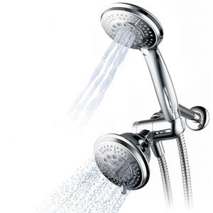 Hydroluxe Full-Chrome 24 Function Ultra-Luxury 3-way 2 in 1 Shower-Head /Handheld-Shower Combo