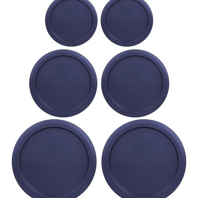 Replacement Lids for Pyrex Containers Round Glass Food Plastic (2) 2-Cup (2) 4-Cup (2) 7-Cup (Navy)