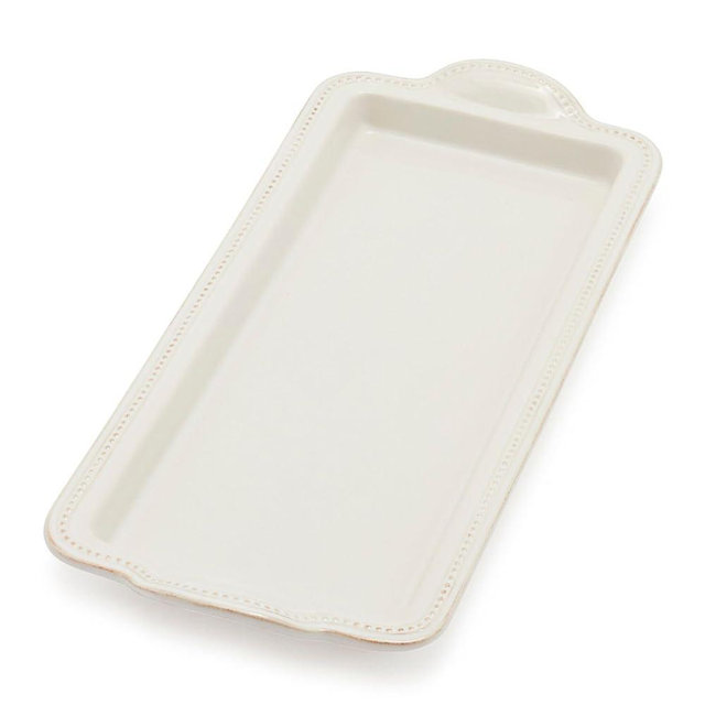 Sur La Table Pearl Stoneware Rectangular Tray, White