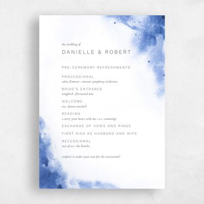 Blue Simple Wedding Program - Bartlett