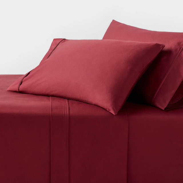 Queen 400 Thread Count Performance Sheet Set Wine Red - Threshold™