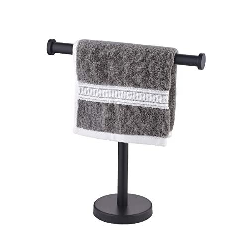 KES Towel Rack T-Shape Hand Towel Holder Stand SUS304 Stainless Steel for Bathroom Vanity Countertop Matte Black, BTH208S10-BK