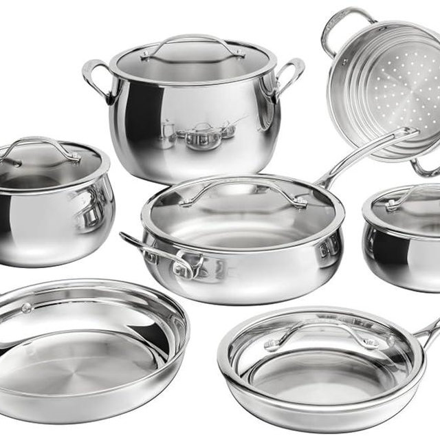 Cuisinart 12-Piece PureClad™ Triple-Ply Stainless Steel Cookware Set, PCT-12