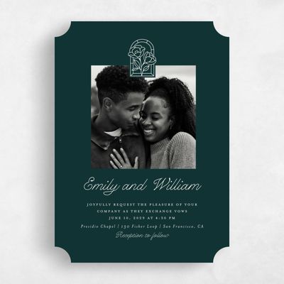 Green Ticket Wedding Invitation - Vianne Photo