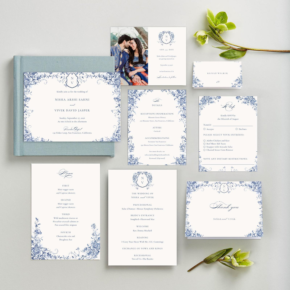 Hattaway | Dark Cobalt | Zola Wedding Place Cards