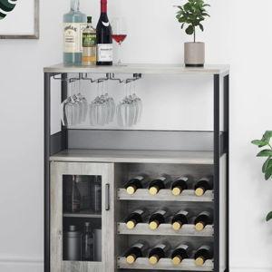 Natilie Metal Bar Cart - Black/Gray