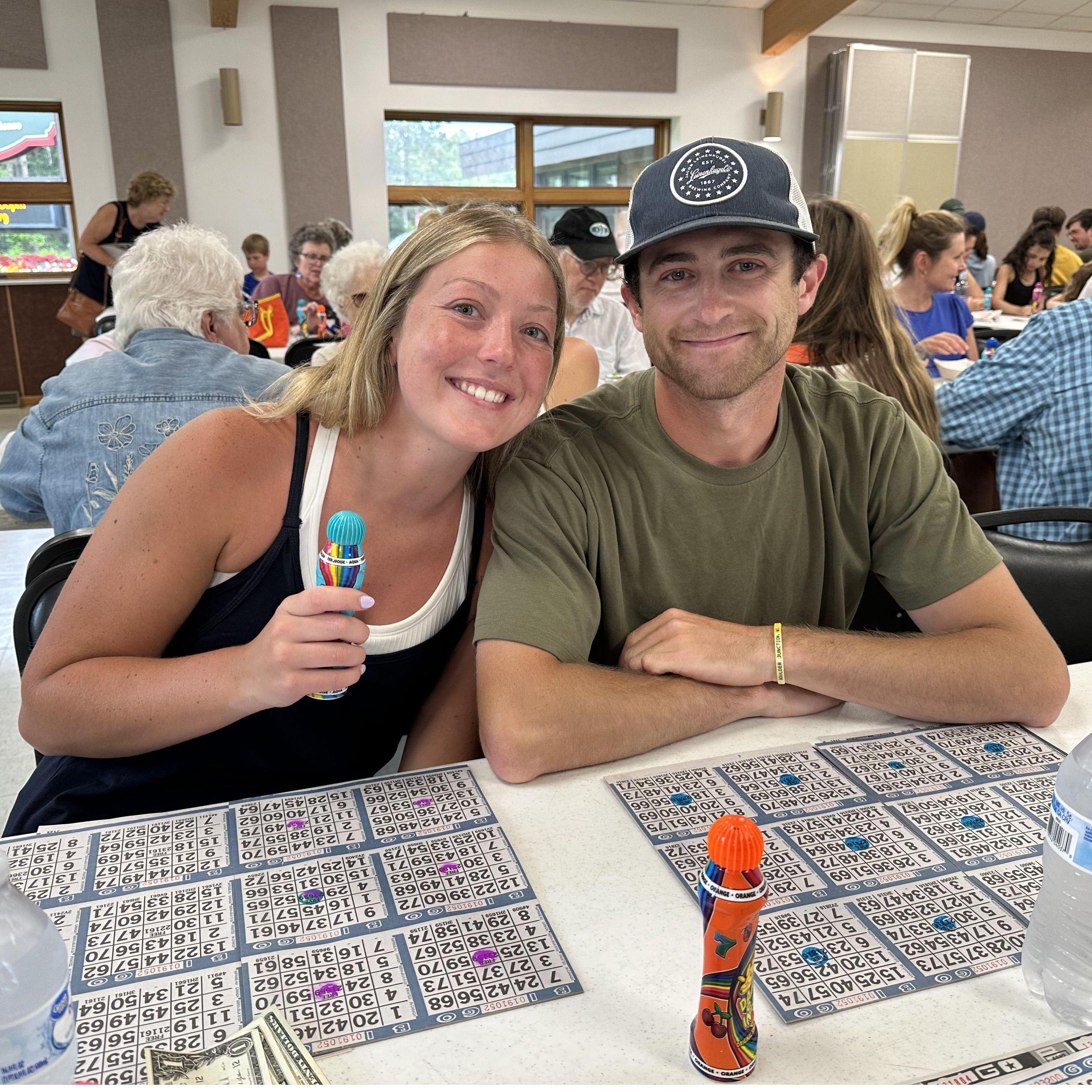 Monday night BINGO during the summer. We used to do this with our families every week when we were little!