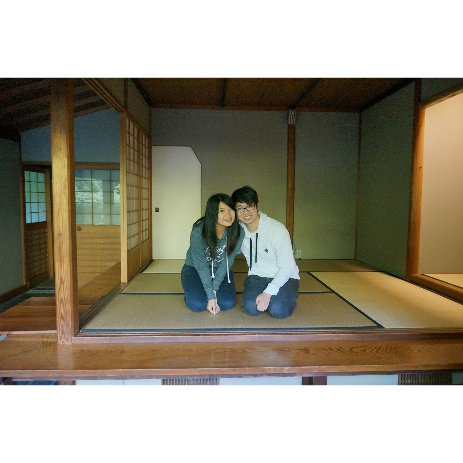 Snuck into a display Japanese room for a pic and the couple after us followed lol
