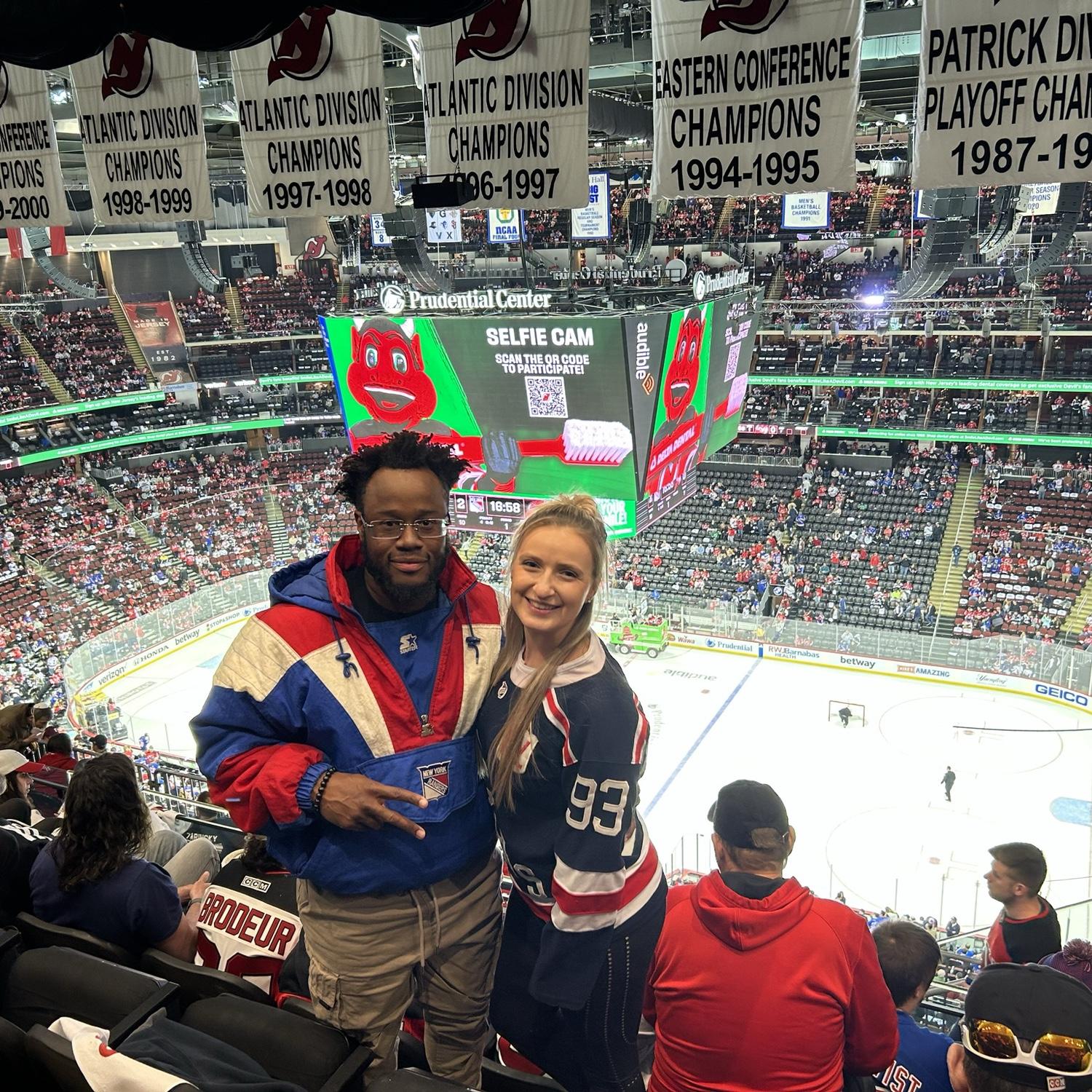 First Rangers game together during playoffs.