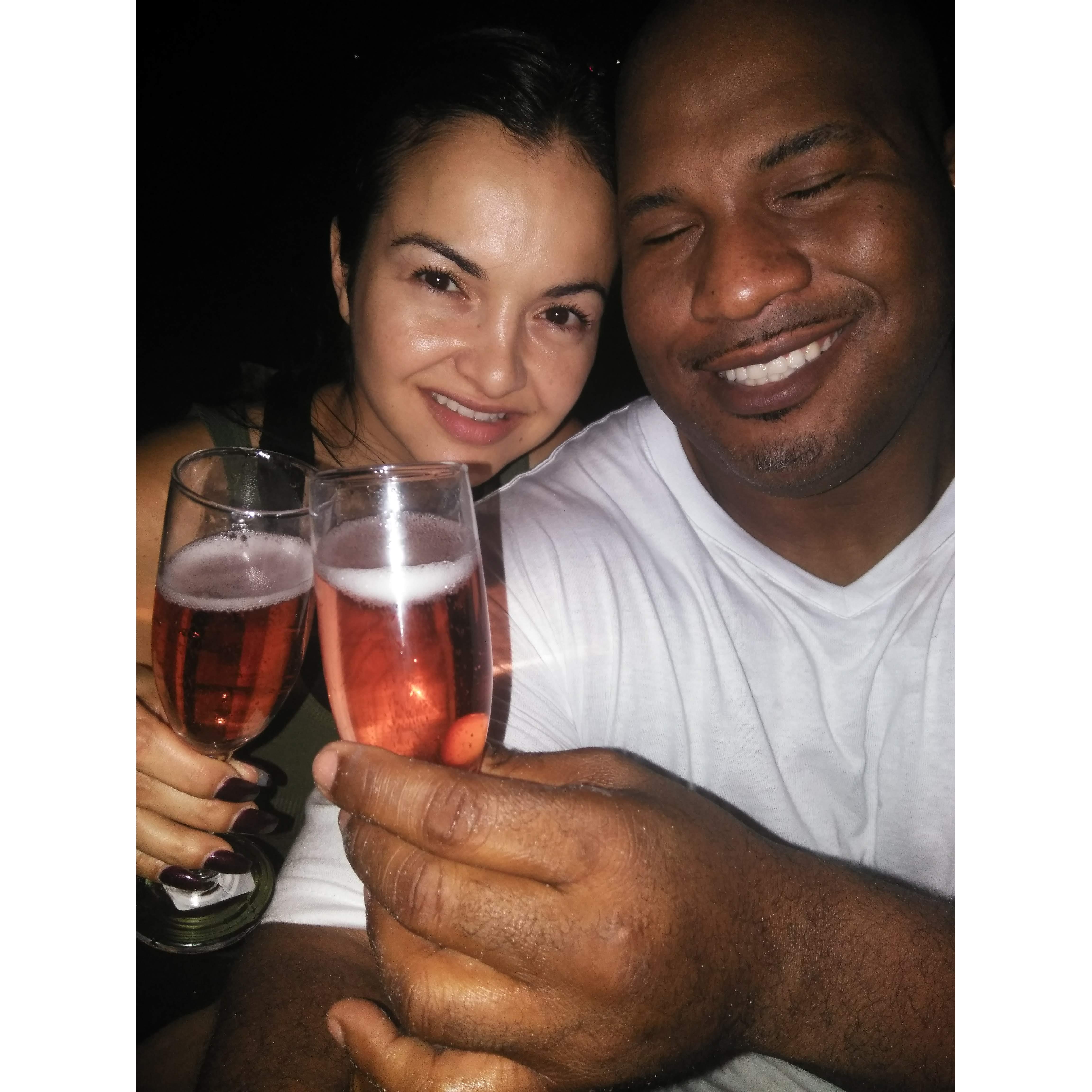 Late night at the beach. Cheers to our future.