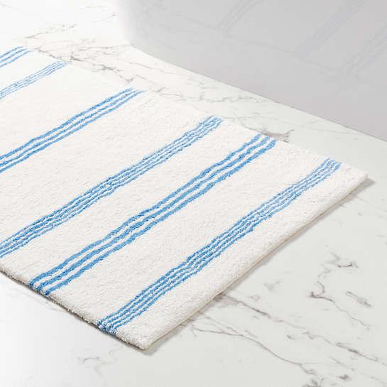 Rowe Stripe French Blue Bath Rug