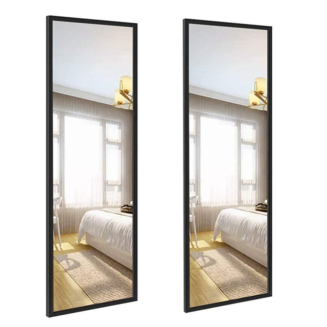 Edenseelake 2 Packs 14x48 Inch Wall Mirrors Full Length for Bedroom, Living Room, Black