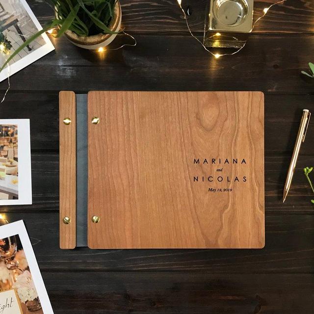 Wedding Guest Book, Wood Guest Book, Guest Book, Photobooth Guestbook, Wooden Guest Book, Personalized Photo Album, Wedding Album 8.5"x11"