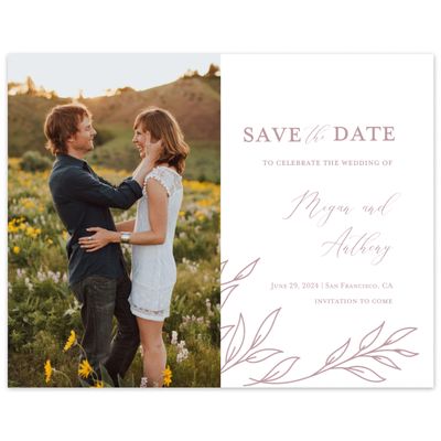 Dusty Rose, Pink Wedding Digital Save the Date - Delana Photo