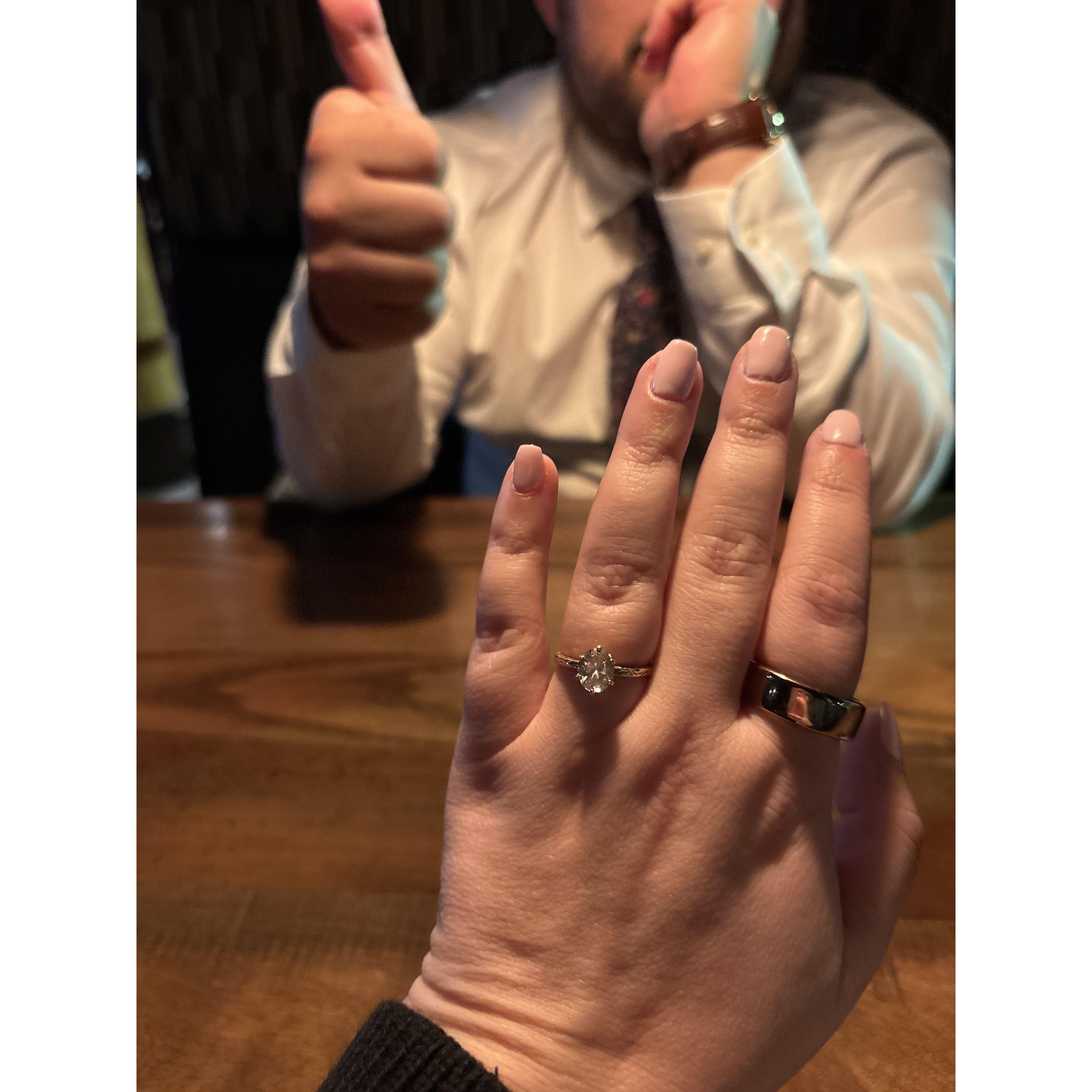 A little ring swap and the first outing as Fiancé's!
