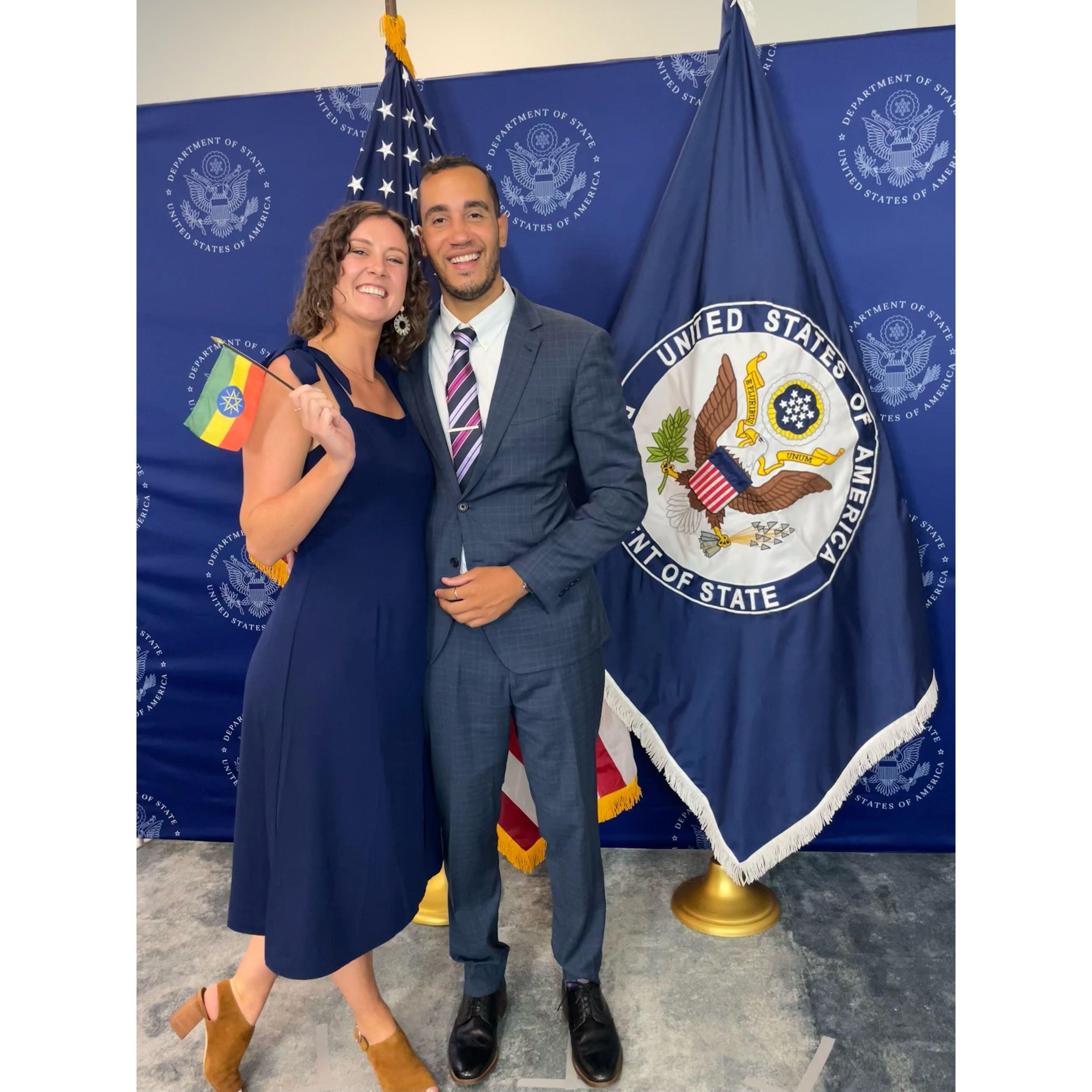 James became a Diplomat in the U.S. State Dept. in Oct. 2024 and was assigned to work at the embassy in Addis Ababa, Ethiopia! He moved there in January 2025.