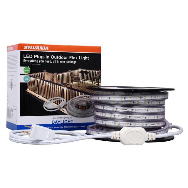 Sylvania Plug-in White Outdoor Flex LED Landscape Lighting Deck Rail Light-75626 - The Home Depot