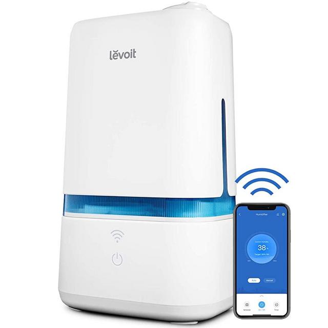 LEVOIT Humidifiers for Bedroom, Smart Wi-Fi Cool Mist Essential Oils Diffuser in one, 4L Ultrasonic Air Vaporizer for Plants, Baby, Quiet for Home Large Room, Nursery, 40 Hours, Classic 200S, Blue