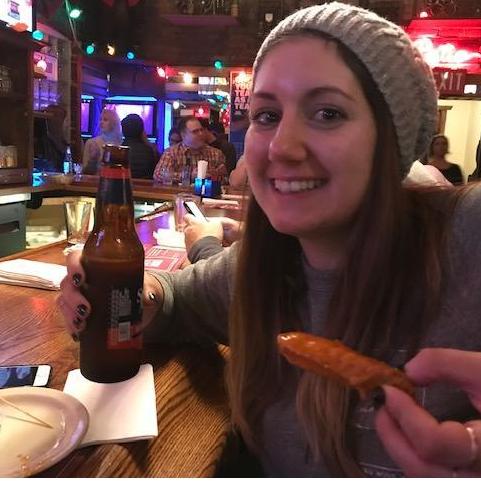 Steff's first (real) chicken wing at Gabriel's Gate in Buffalo. Now her favorite wing spot. (Dec. 2017)