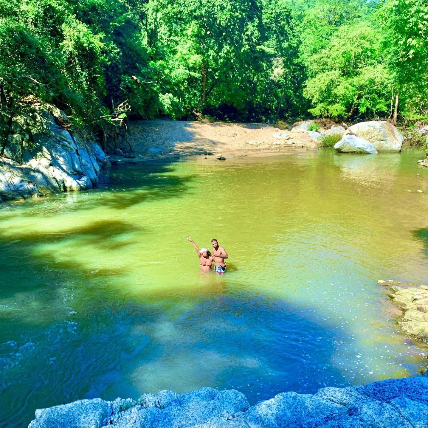 After a long hike, cooling down in some water in Puerto Vallarta