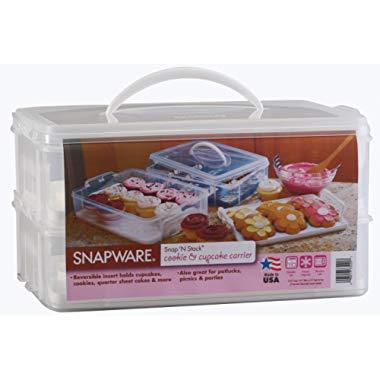 Snapware Snap 'N Stack Large 2-Layer Cookie and Cupcake Carrier