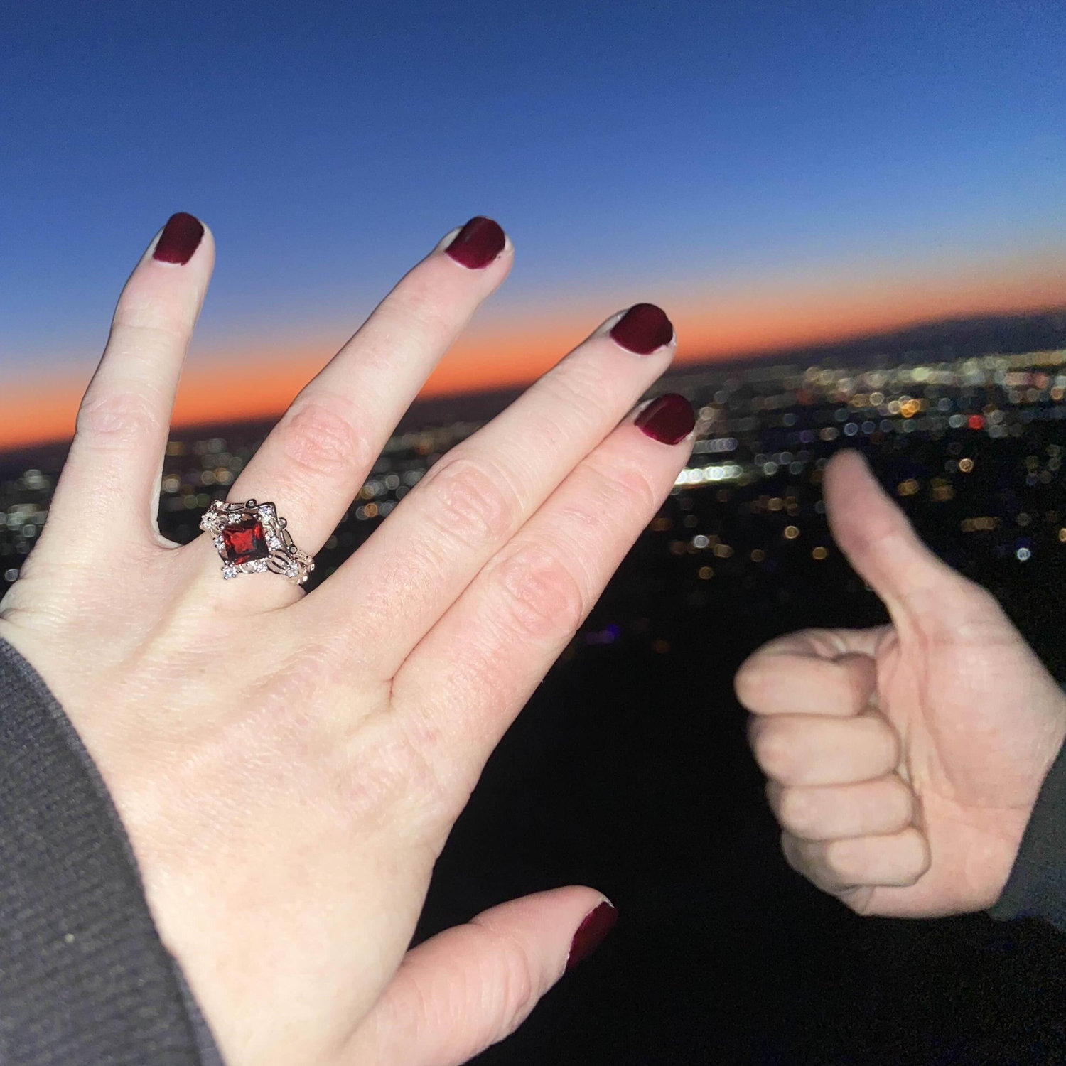 Jony proposed once we hiked to our favorite outlook point