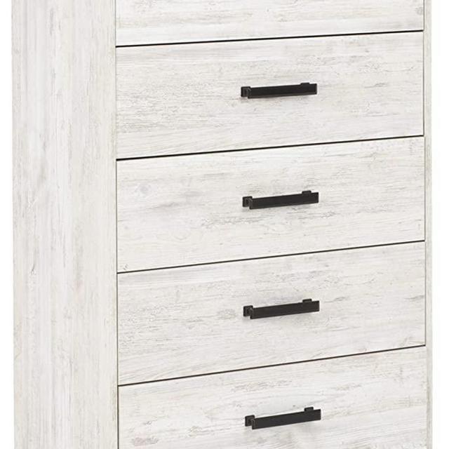 Signature Design by Ashley Shawburn Modern Farmhouse Chest of Drawers, Two Tone White & Dark Gray