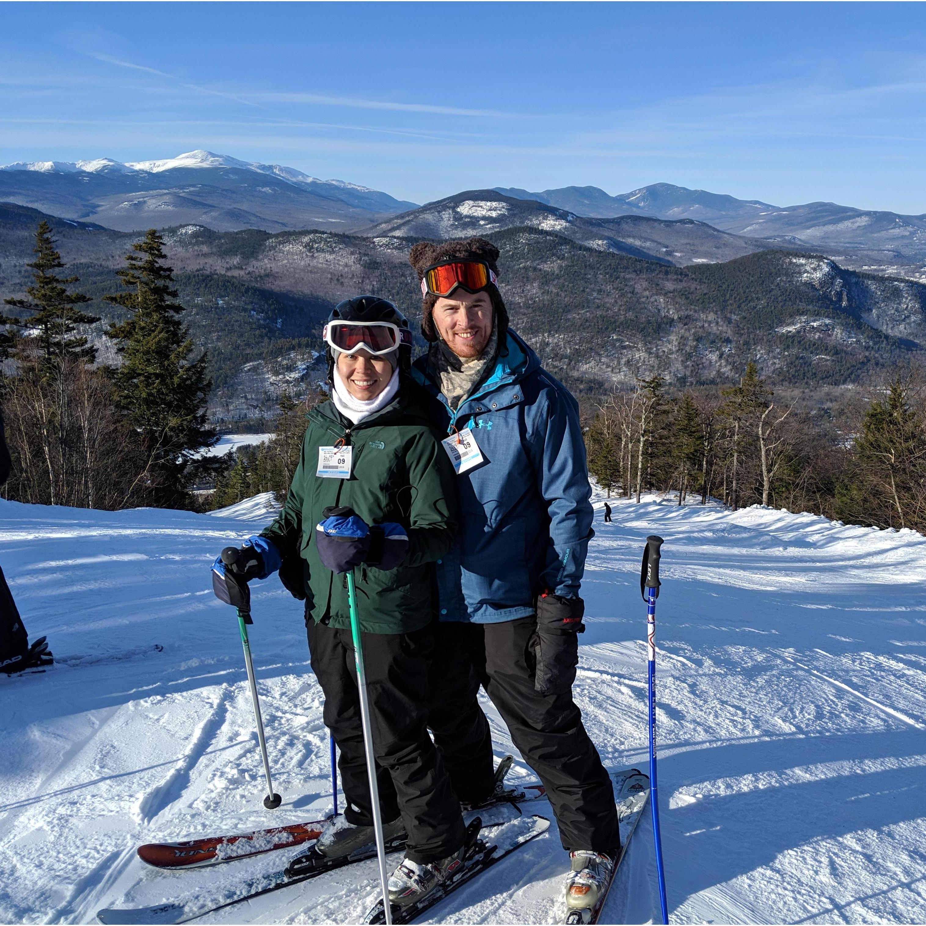 Frank teaching Maretie how to ski like a boss