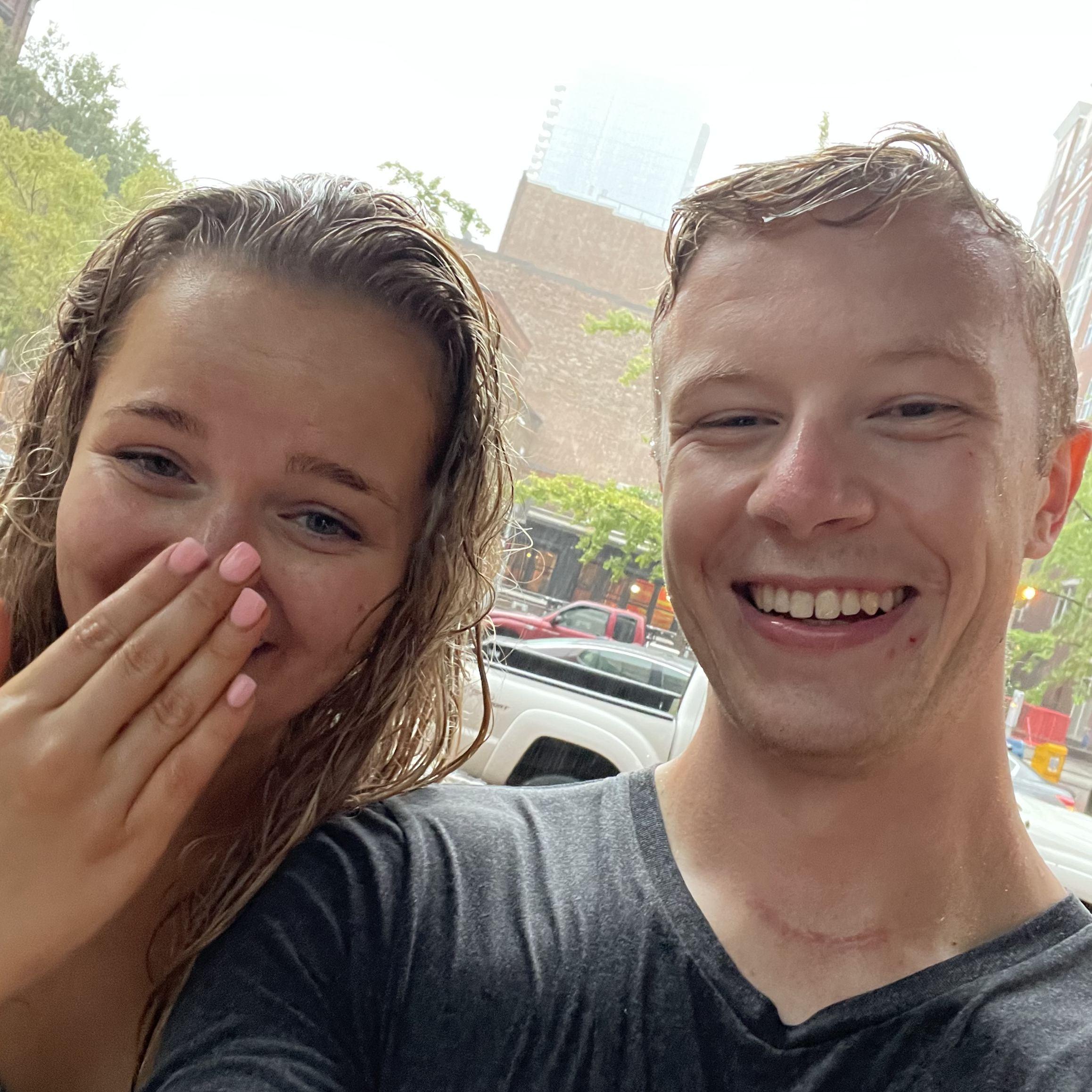Blakes surprise 1 year anniversary gift to Kaitlyn - Nashville! Got caught in the rain...