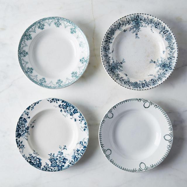 Mixed Vintage French Shallow Bowls (Set of 4)
