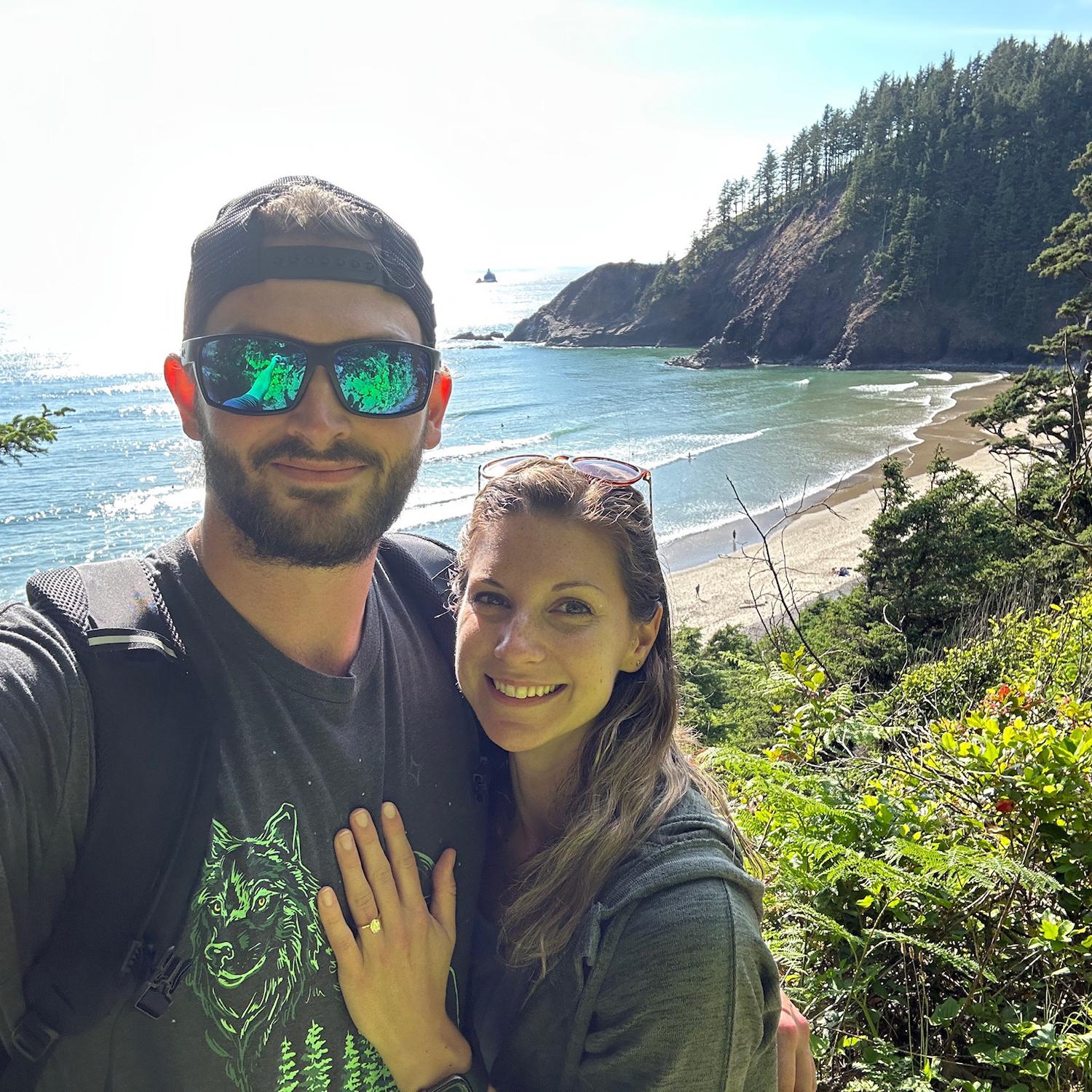 Engagement on Indian Beach Trail in Oregon 6/24/23