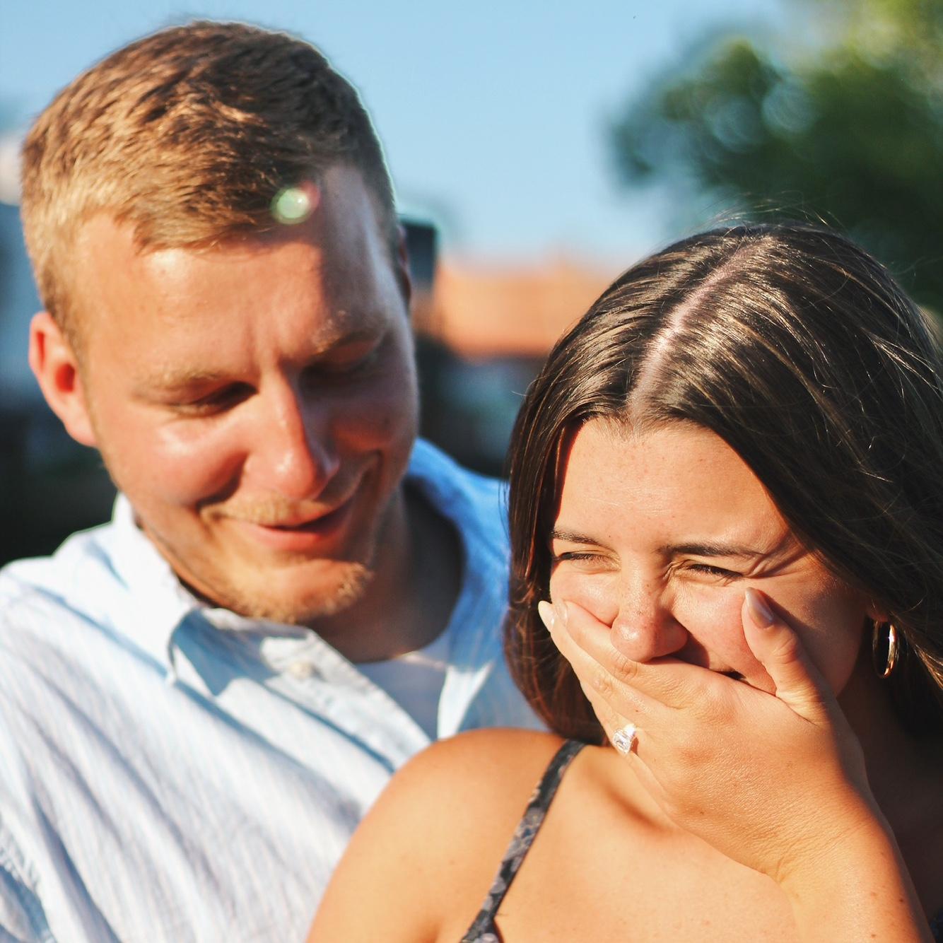 We realized we can't stop smiling to take a serious picture