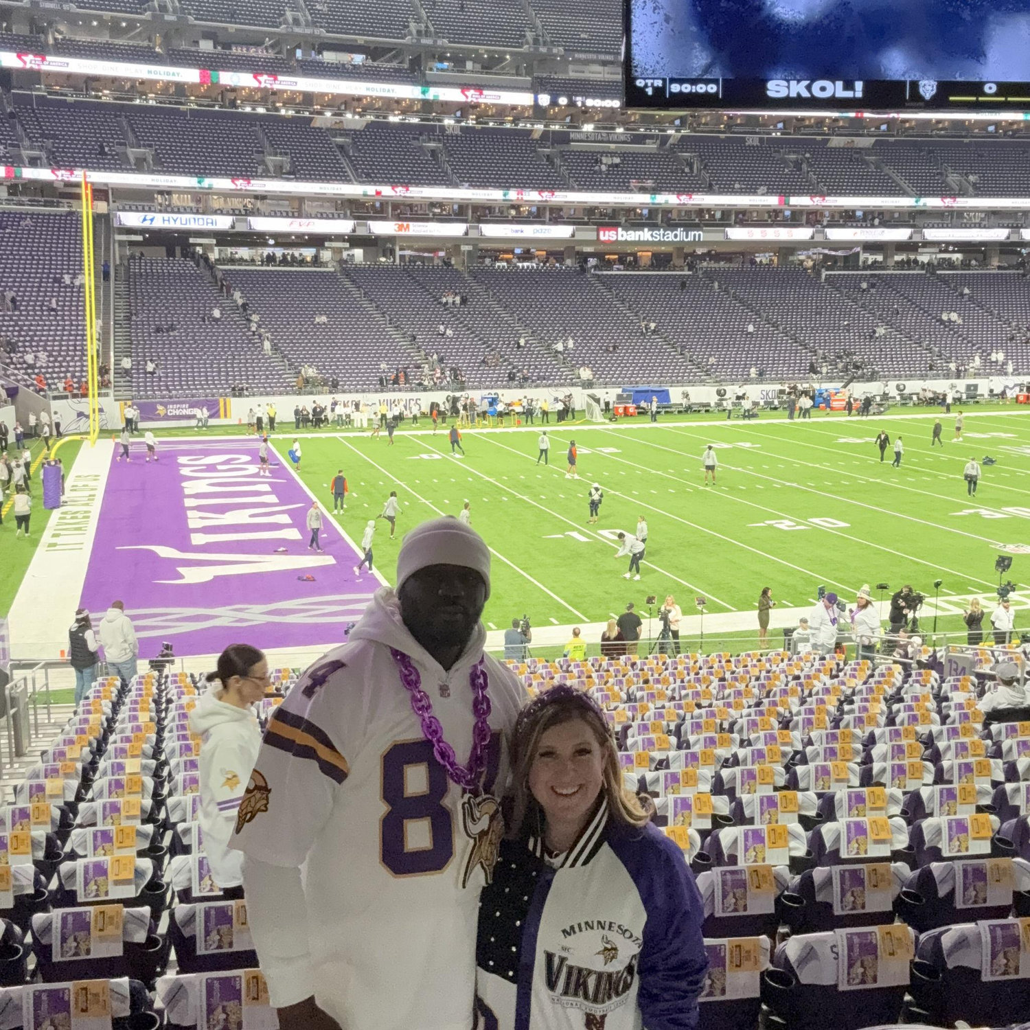 This will forever be the birthday present that Erica has to beat....19th row at the Vikings game!