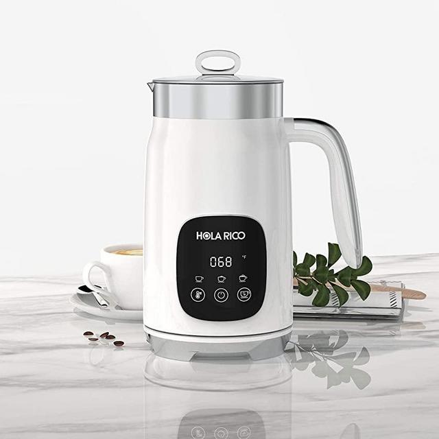Hola Rico Milk Frother Electric Milk foam Maker and Steamer 14.1oz with Variable Temp, Smart Digital Display & Touch Control, Memory Function for Latte, Cappuccino, Warm Milk, Hot Chocolate