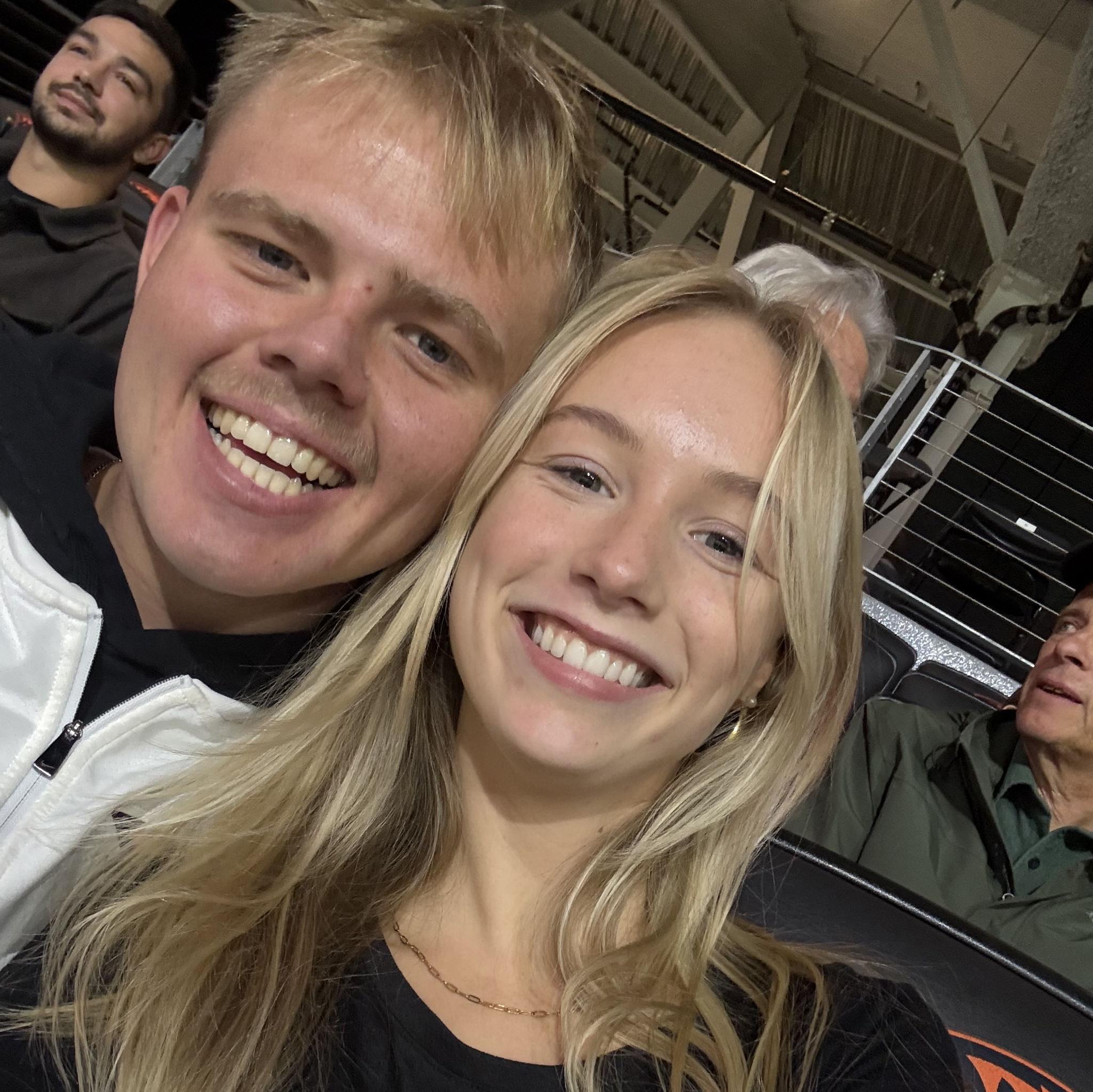Fletcher took Stella to her first Beaver Football game.